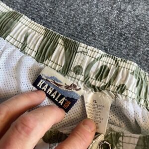 Kahala 1936 Mens XL Swim Trunks Board Shorts Sage Green White Floral Hawaiian